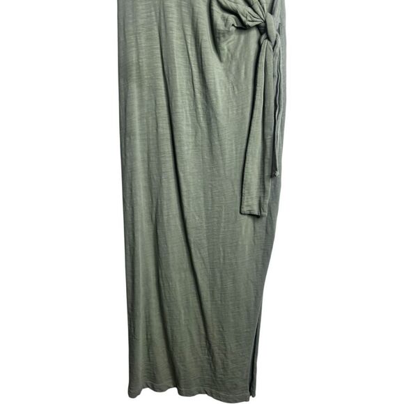 NATION Ltd Dress Size XS Womens Sage Green Knot Tie Maxi Short Sleeve Stretch - Picture 3 of 11
